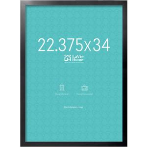 LaVie Home 22.375x34 Picture Frame Black Puzzle Frame, Display Pictures, Puzzle 22.375x34 Without Mat, Stable Frame and Polished Plexiglass, Horizontal and Vertical Format of The Walls