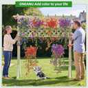 2 Packs Outdoor Artificial Hanging Flowers with 3D Magnetic Butterflies, UV Resistant Faux Silk Blooms for Spring Summer Porch Patio Balcony Decor, Red (With 8 PCS Simulated Butterflies)