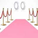 Preboun 3.9 x 60 ft Carpet Runner for Party Felt Runway Rug Runner Rug with Carpet Tape for Halloween Wedding Christmas Xmas Thanksgiving Outdoor Accessories Wedding Party Hallway(Pink)