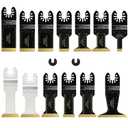 13Pcs Titanium Oscillating Multitool Blades Oscillating Saw Blade for Wood Plastic Metal, Universal Quick Release Power Oscillating Tool Blades Kits for Dewalt Milwaukee