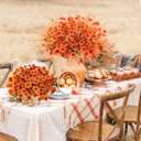 Uieke 72PCS Artificial Mums for Outdoors Fake Fall Outdoor Violet Flowers Orange Calla Lilly and Autumn Ferns No Fade for Outside Window Box Porch Planters Garden Decor