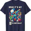 Bruh Its My 8th Birthday Pixel Dab 8 Bday Gamer Boys Kids T-Shirt, Medium