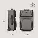 U.S. Traveler Rio Lightweight Softside Rolling Carry-on Suitcase, 2-Wheel Single, Grey, 21"