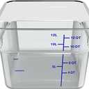 Carlisle FoodService Products Squares Square Food Storage Container with Stackable Design for Catering, Buffets, Restaurants, Polycarbonate (6 Pc), 12 Quarts, Clear