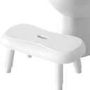 Clirass Toilet Stool Squat - 6.7", 7.5", 8.3" and 9" Adjustable Heights - Bathroom Potty Poop Stool for Adults and Kids with Non-Slip Design (White)