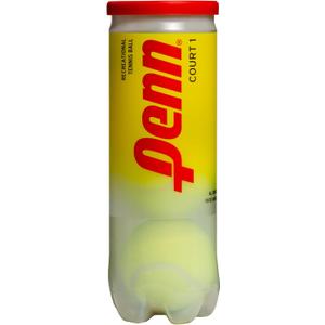 Penn Court 1 Recreational Tennis Balls - Regular Duty Felt Pressurized Tennis Balls - 1 Can, 3 Balls