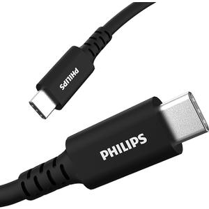 Philips USB C to USB C Cable, 6 Ft 60W Laptop Charger Type C Fast Charging Cable for iPhone 16 Series, 15 Series, iPad Pro, MacBook Charger Cord, Type C Laptop Power Cord Fast Charging, DLC4106C/37 And Philips USB A to USB C Cable, 15W 3Ft Type C Charge