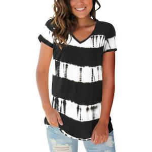 Womens Tops V Neck Tee Casual Short Sleeve and Long Sleeve T Shirts (XXL)