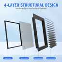 12" X 18" Aluminum Gable Vent,Metal Attic Vents with Screen,Stylish Design Return Air Grill,Enhance Air Circulation,Perfect for Storage Shed/Home Attic/Garage/Sidewall/Ceiling(Black), Vent Openings: 10" x 16"