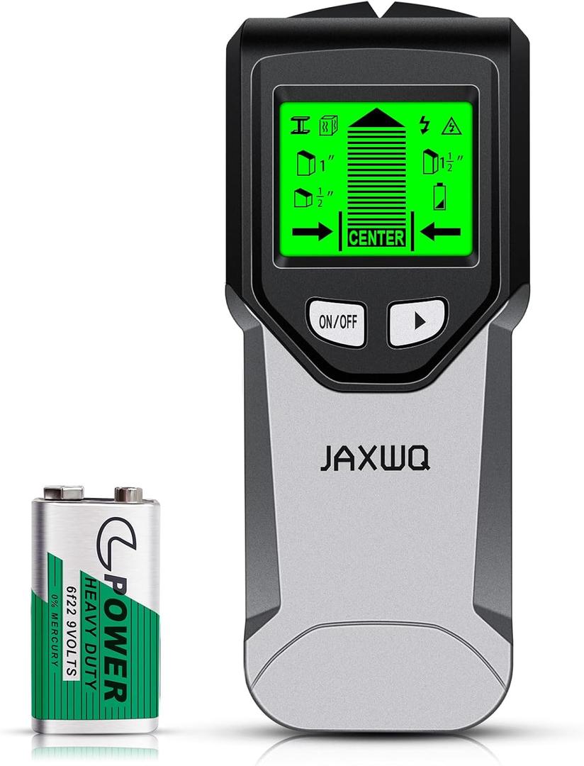 Stud Finder Wall Scanner - 5 in 1 Stud Finder Tool w/Smart Chip and HD LCD Display, Stud Detector Beam Finders for the Center and Edge of Wood AC Wire Metal Studs Joist Pipe (Silver Plate)