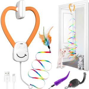 Hanging Cat Toys for Indoor-Orange Clip