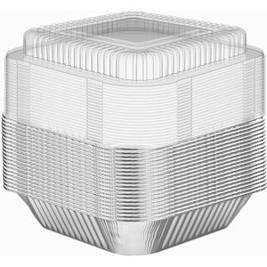 WANBAO 20 Pack Foil Pans with Plastic Lids 8 X 8 Inch Disposable Aluminum Tin Foil Baking Pans Meal Prep for Catering Party Meal Prep, Take Out, Freeze, Food Storage, Prepping Food