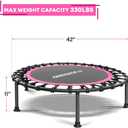 ONETWOFIT 42"/45" Rebounder Trampoline for Adults, Silent Mini Trampoline Indoor Exercise Fitness Trampoline Bungee Rebounder Workout Max Load 330lbs