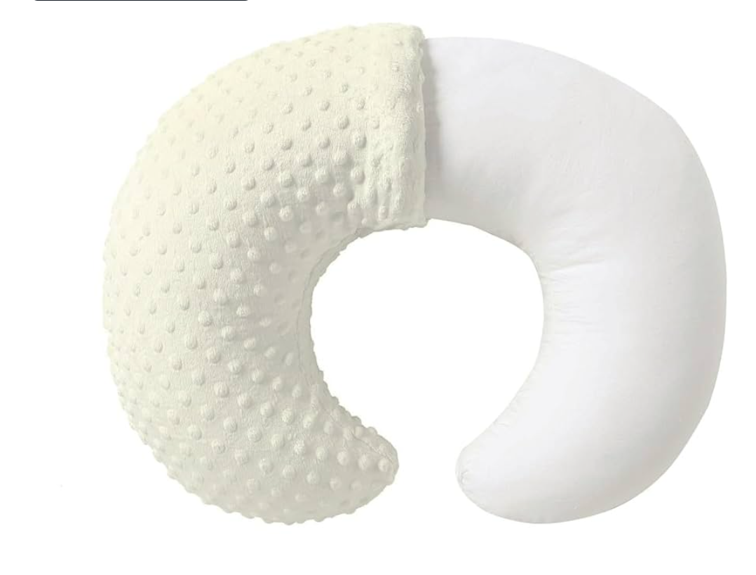 Nursing Pillow and Positioner, Breastfeeding, Bottle Feeding, Baby Sitting Support with Removable Ultra Soft Cover, Tummy Time Support for Baby Boys and Girls (Tender Yellow)