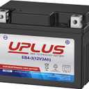 UPLUS YTX4L-BS Motorcycle Battery, EB4-3 12V 3Ah SLA Batteries Maintenance Free Scooter ATV AGM Battery, Replacement for YT4L-BS, AGM12-4, LTX4L-BS, NTX4L-BS, CTX4L-BS, GTX4L-BS, FTX4L-BS