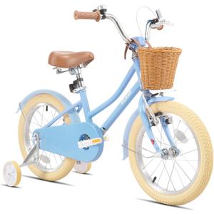 KEANO Girls Bike for 2-12 Years Old Toddlers and Kids, 12" 14" 16" 18“ Retro Style Kids Bike with Basket & Training Wheels, 20 Inch Kids' Bicycle with Kickstand, Multiple Colors