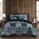 Coleman Patchwork Durango Deer & Plaid 5-Piece Comforter Set.  Size 104"×90"