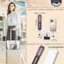 Cordless Hair Curling Iron Brush, 1.5" Mini Cordless Hair Curler, 3-in-1 Travel Curling Brush Hair Straightener Comb Rechargeable, 410 Heated Ionic Curling Tool for All Styles, Black