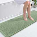 OLANLY Bathroom Rugs 59x20, Extra Soft Absorbent Chenille Bath Rugs, Rubber Backing Quick Dry, Machine Washable Bath Mats for Bathroom Floor, Tub and Shower, Home Decor Accessories, Sage Green