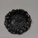 Decorative Skulls and Crossbones in Flames Ashtray for Spooky Skeleton Halloween Decorations or Medieval Art Figurines & Gothic Home Decor As Scary Fantasy Gifts