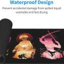 Anime Large Gaming Laptop Mouse Pad Tanjiro Nezuko Zenitsu Inosuke, Big Desk Pads PC Keyboard Waterproof and Non-Slip 31.06 x 11.8inches 3mm Thick Rubber Table Mat Black