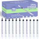 150 Pcs 1ml Syringes with Caps Oral Dispenser Individually Sterile Warpped for Medicine Dropper, Colostrum Collect Feeding Pets, Liquid