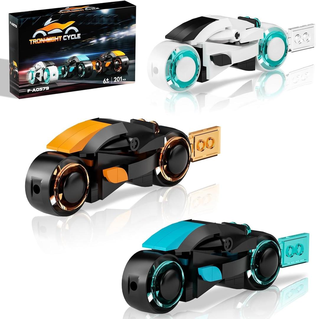 2026 TRON Legacy Building Set, Tron Light Cycle Collectible Toy Motorcycle Building Block Set Toy for TRON Fans and Kids