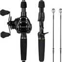KastKing Zephyr Dual-Tip Baitcaster & Spinning Fishing Rod and Reel Combo, Cast: 7'0"- M& MH- Dual-tip Rod - Left Handed