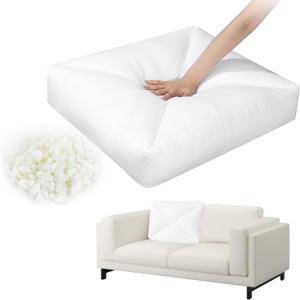 HOMBYS Shredded Foam Couch Back Cushions Replacement, Stuffing Fill Removable Sofa Back Waist Cushions, Lumbar Support Pillow 1 Pack, Supportive & Durable (27.5"x18"x5")