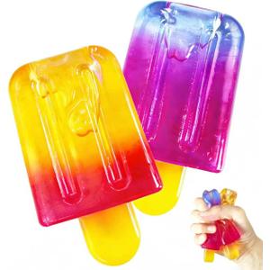 Ice Cream Squeeze Squishy, Slow Rising Sensory Fidget Toy, Soft & Stretchy Ice Cream Cone Squishy Pack for Stress Relief, Summer Sensory Toys Easter Basket Stuffers Party Favors for Kids Adults(2pcs)