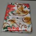 SASTYBALE Christmas Tablecloth Rectangle, Jacquard Fabric Christmas Table Cloth with Poinsettia Flowers, Spillproof Table Cover for Winter Holiday Dinner Decor (Rectangle, 60" x 84")