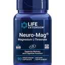 Life Extension Neuro-Mag Magnesium L-Threonate, Memory Health, Quick Thinking, Cognitive Health Support, Vegetarian, Non-GMO, 90 Vegetarian Capsules (144 mg from 2000 mg Magtein magnesium L-threonate, Best By 05/2027