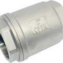 NPT Female WOG1000 Check Valve, Vertical Check Valve, NPT Spring Loaded in-line Low Cracking Pressure, Stainless Steel SS316 CF8M (2")