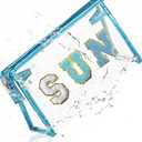 COSHAYSOO Clear Makeup Bag Sunscreen Pouch with Letter Patches Summer Beach Essential Stuff Accessories Birthday Christmas Gifts for Women Mom Teacher Nurse