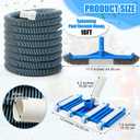3 Pcs Pool Cleaning Kit for Inground Above,Wheel | Swimming Pool Vacuum Head Hose, 1-1/2" x 30ft with Swivel Wheel, Vacuum Head, 14 '' Brush, Spa Pond Cleaning Manual