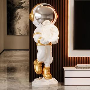 Astronaut Statue, Spaceman Sculpture, Home Decor Sculpture, Cool Metal mask Decoration, Large Spaceman Figurine Decoration