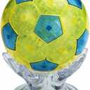 3D Crystal Football Puzzle, Crystal Puzzle Brainteasers for Puzzlers Ages 16 and Up, 77PCS(Yellow)