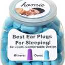 Homie Foam Earplugs for Sleeping, 60 Pair - 33dB Highest NRR, Comfortable Ear Plugs for Sleeping, Snoring, Travel, Concerts, Studying, Loud Noise, Work (Blue, 60 Count)