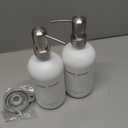 White Glass Hand and Dish Soap Dispenser Set by Brighter Barns - Modern Kitchen Soap Dispenser Set & Pump for Sink - Farmhouse Home Decor, Minimalist Kitchen Accessories (White)