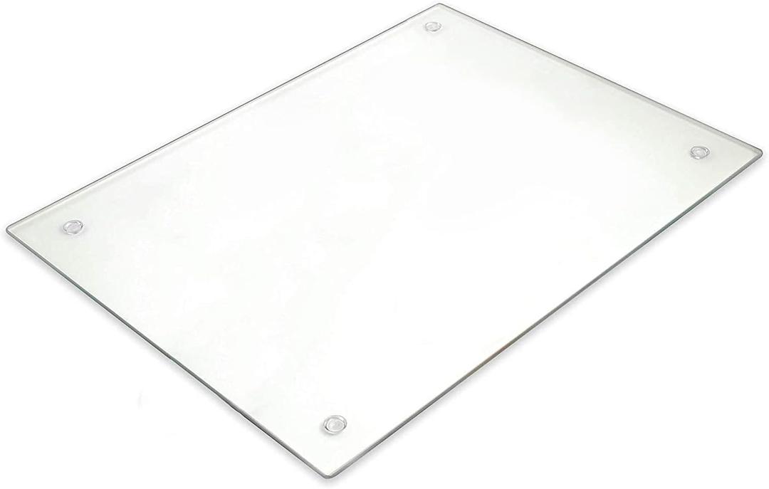Tempered Glass Cutting Board  Long Lasting Clear Glass  Scratch Resistant, Heat Resistant, Shatter Resistant, Dishwasher Safe. (Large 12x16) (12"L x 16"W)