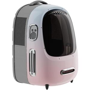 PETKIT Cat Backpack Carrier with Inbuilt Fan & Light, Airline-Approved Pet Backpack Bubble for Kitty Small Dog, Detachable Dog Backpack with Padded Strap for Travel, Hiking, Walking & Outdoor (Pink)