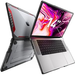 SUPCASE for MacBook Pro 14 Inch Case 2024-2021 (Unicorn Beetle), M4/M3/M2/M1 Pro/Max A3185 A3401 A3112 A2918 A2992 A2779 A2442 Heavy Duty Rugged Hard Shell Protective Cover for MacBook Pro 14", Red (Black/Red)