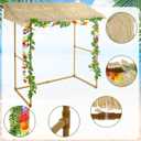 Jexine Tiki Bar Hut Tropical Tabletop Hut with 2 Pcs Decorative Artificial Monstera Tropical Garland Fake Jungle Hanging Plants for Summer Hawaiian Luau Beach Pool Party Decorations