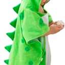 Maleroads Soft Cotton Baby Bath Towel Beach Towel Bathrobe for Kids 0-4 Years (Green Dinosaur, 21.545inch)