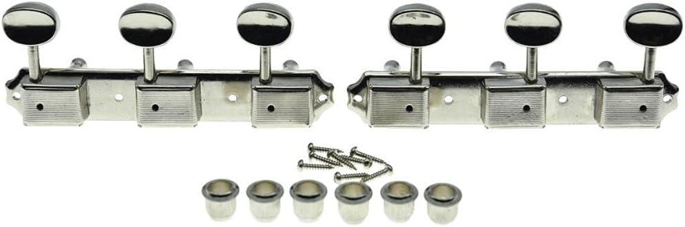 KAISH Nickel 3 per side 3x3 on a Plate Vintage Guitar Tuning Keys Tuners