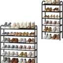 STO STO Expandable Shoe Rack, 5-Tier Metal Shoe Rack for Closet, Up to 24 Pairs Adjustable Shoe Rack Storage for Front Door Entrance, Free Standing Shoe Rack Organizer for Entryway, Black