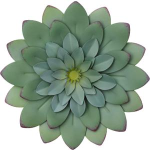 Everydecor Succulent Metal Flowers Wall Decor – Green, Hand Painted, 3D Flower Art Decoration for Living Room, Bedroom, Kitchen, Bathroom - Floral Decor for Indoor & Outdoor Use