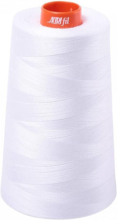 Aurifil 2024 Mako 50 Wt 100% Cotton Thread, 6,452 Yard Cone White