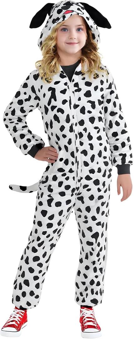 Kids Onesie Animal Costume Christmas Costumes Unisex One Piece Cosplay Suit for Boys and Girls (White)
