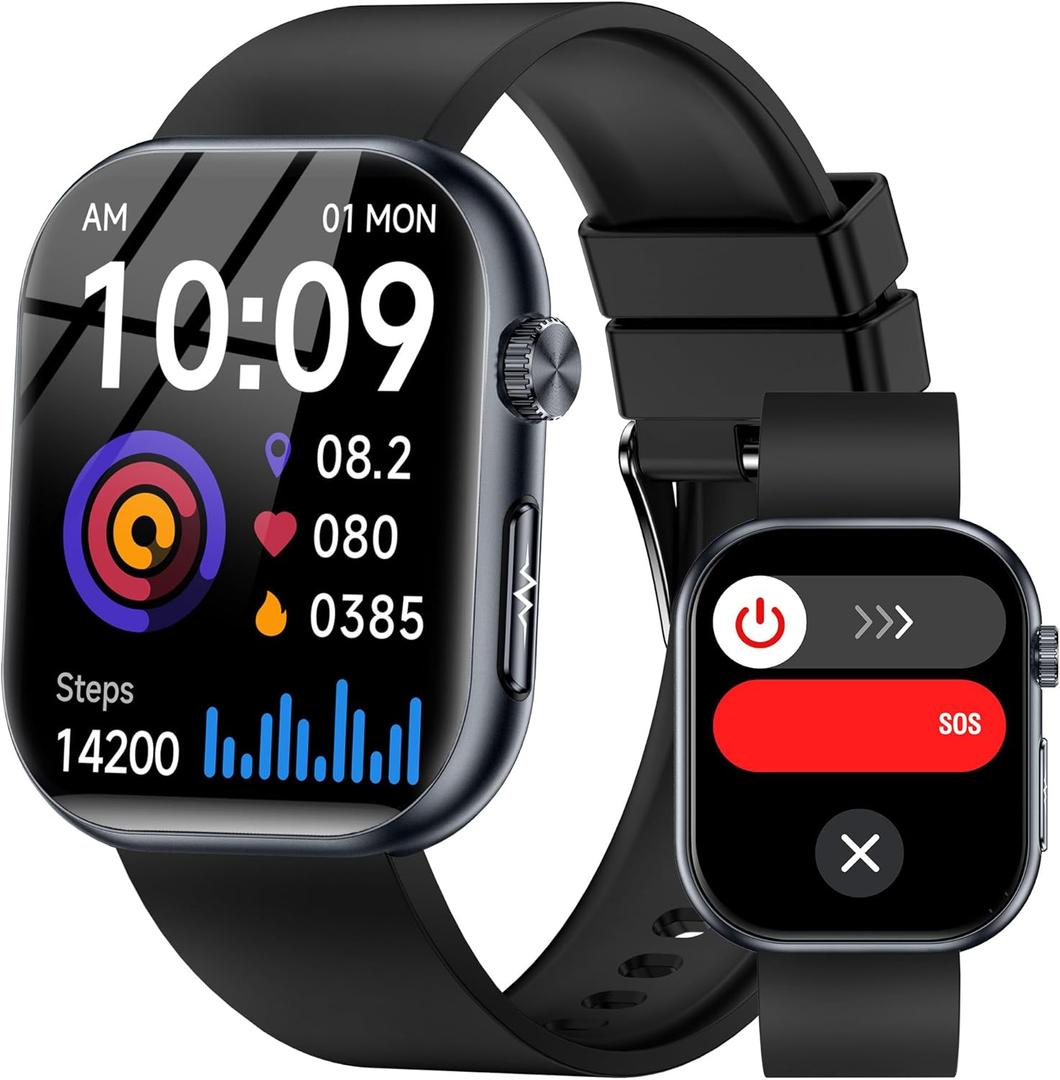 Smart Watch for Men Women (Receive/Make Calls), 1.96" AMOLED Slim Sports Fitness Tracker, Heart Rate/Sp02/Sleep/Body Composition Monitoring, SOS, IP68 Waterproof, Pedometer for Android/iOS (Black) Smart Watch for Men Women (Receive/Make Calls), 1.96" AMOLED Slim Sports Fitness Tracker, Heart Rate/Sp02/Sleep/Body Composition Monitoring, SOS, IP68 Waterproof, Pedometer for Android/iOS (Black)